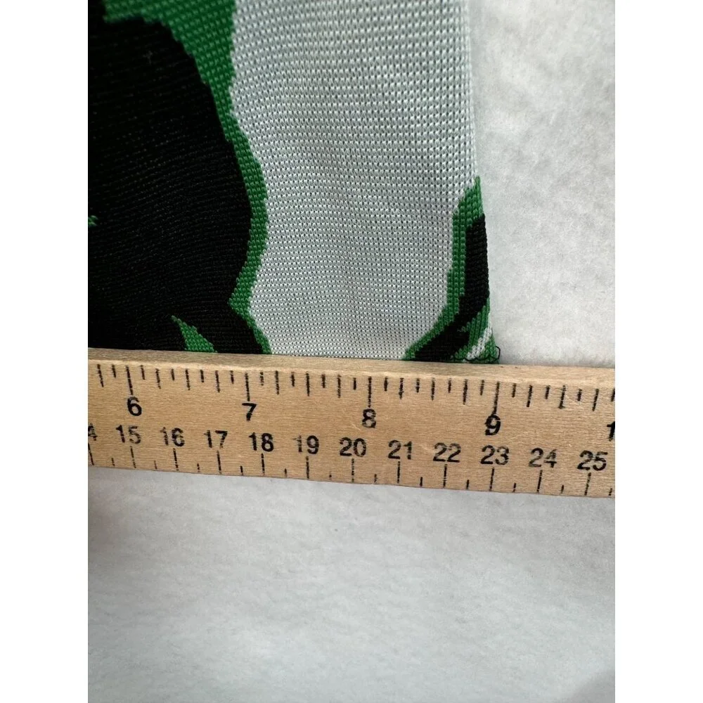 Zara‎ Kelly Green Jacquard Marble Print High waist Flare knit Trousers sz S - Picture 8 of 10